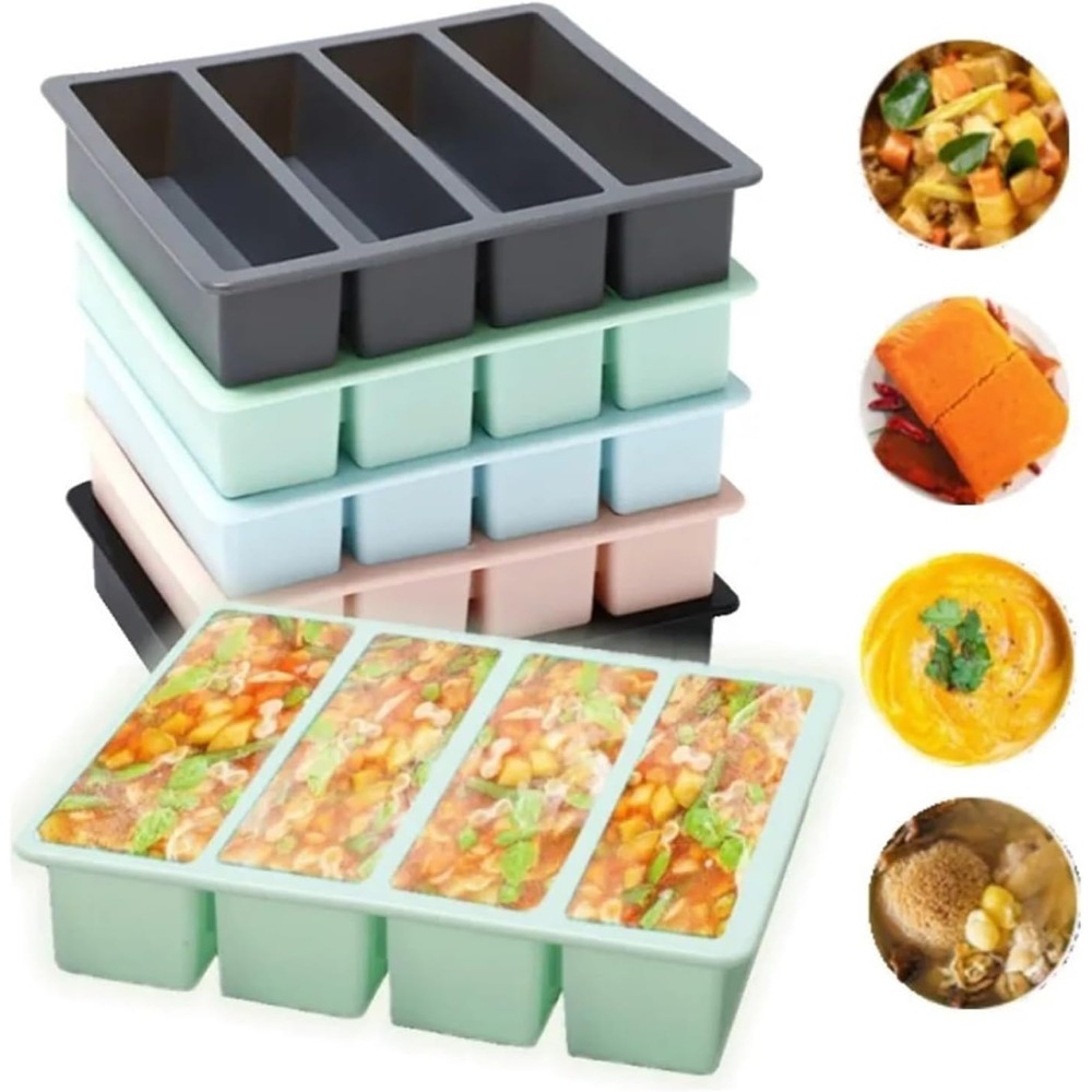 Kitchen Gadgets Store - Silicone Freezer Trays with Lids Nonstick