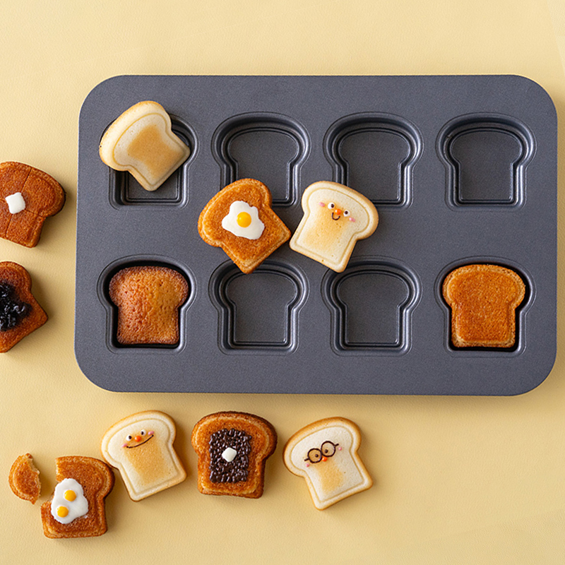 Kitchen Gadgets Baking - 8 Cavity Toast Bread Pattern Carbon