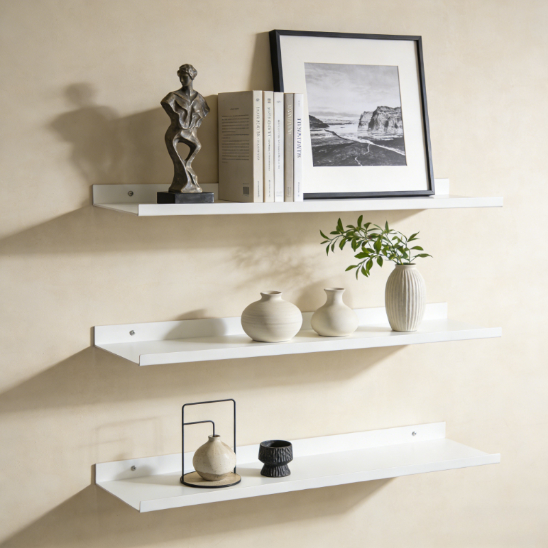 Kitchen Gadgets Storage Ideas - Metal Floating Shelves Wall Mounted Storage
