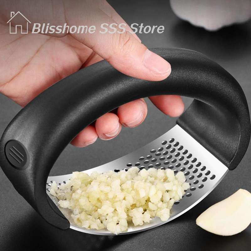 Kitchen Gadgets Garlic - 【S】Stainless Steel Garlic Press Squeezer Manual