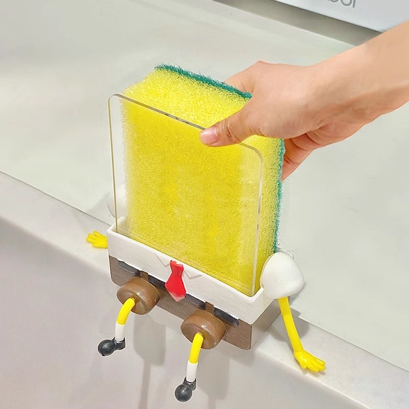 Kitchen Gadgets Storage Ideas - Dishwashing Cartoon Sponge Storage Rack Wash