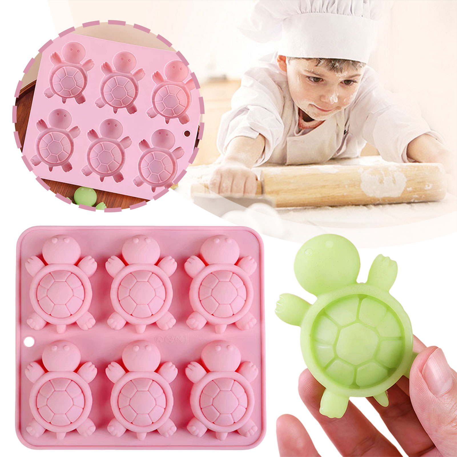 Turtles Ice Tray 3D Tortoises  - Kitchen Gadgets Baking 리뷰 및 가격