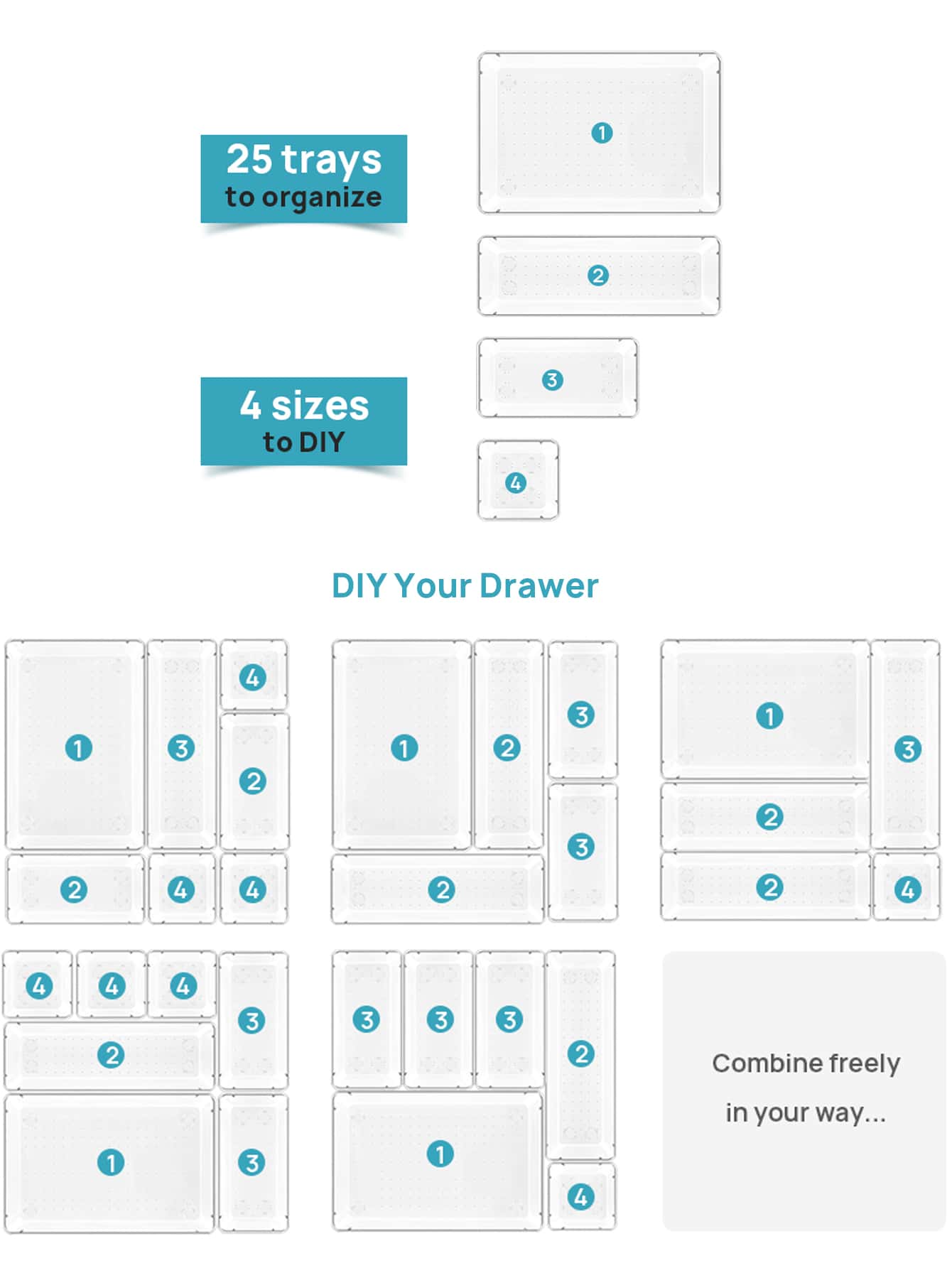 8/25 PCS Clear Plastic Drawer  - Kitchen Gadgets Set 리뷰 및 가격