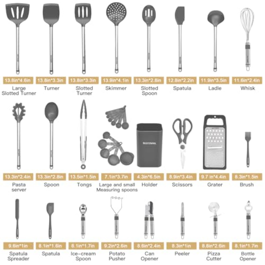 Kitchen Utensil Set-Silicone C - Kitchen Gadgets Set 리뷰 및 가격