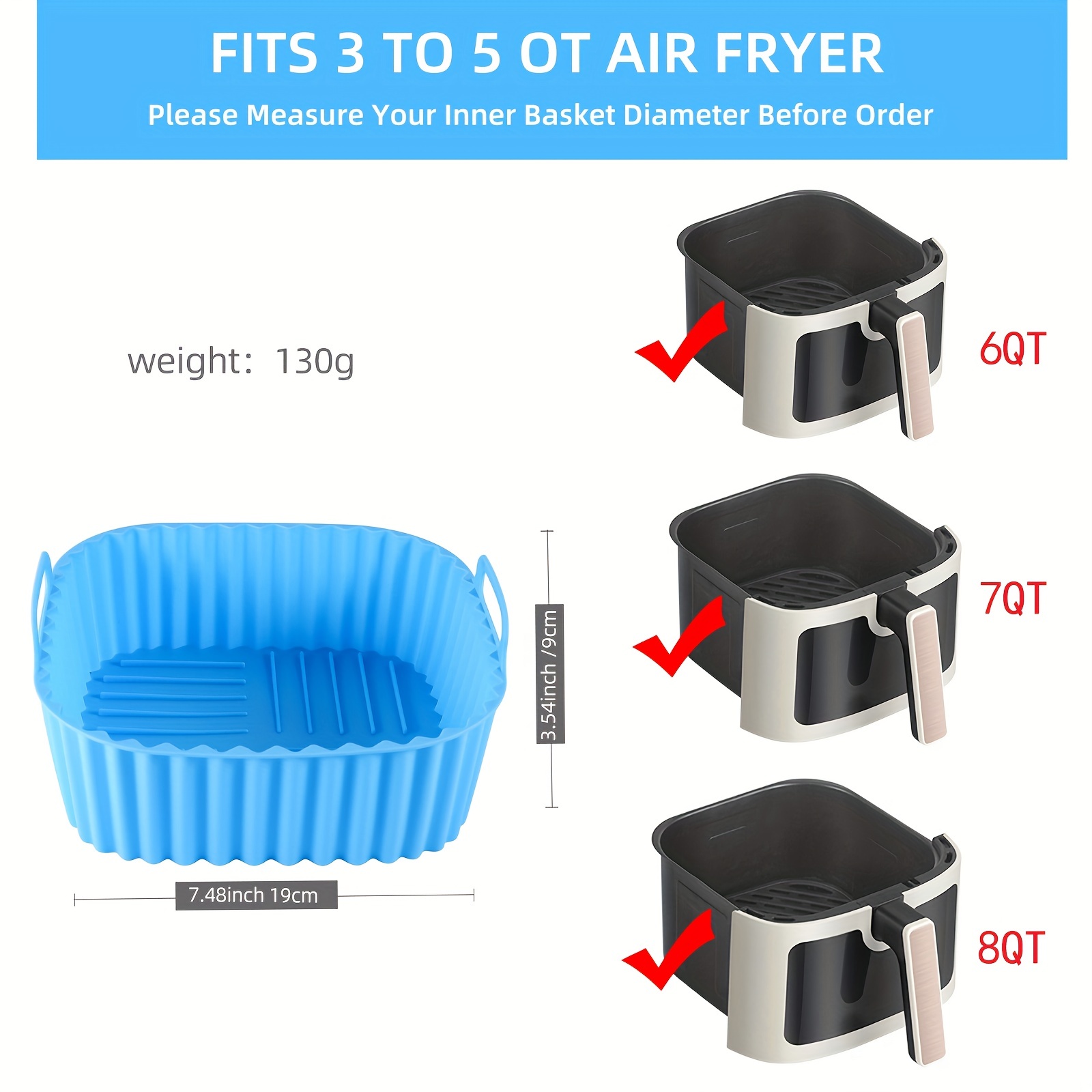 1 square silicone air fryer li - Kitchen Gadgets Baking 리뷰 및 가격