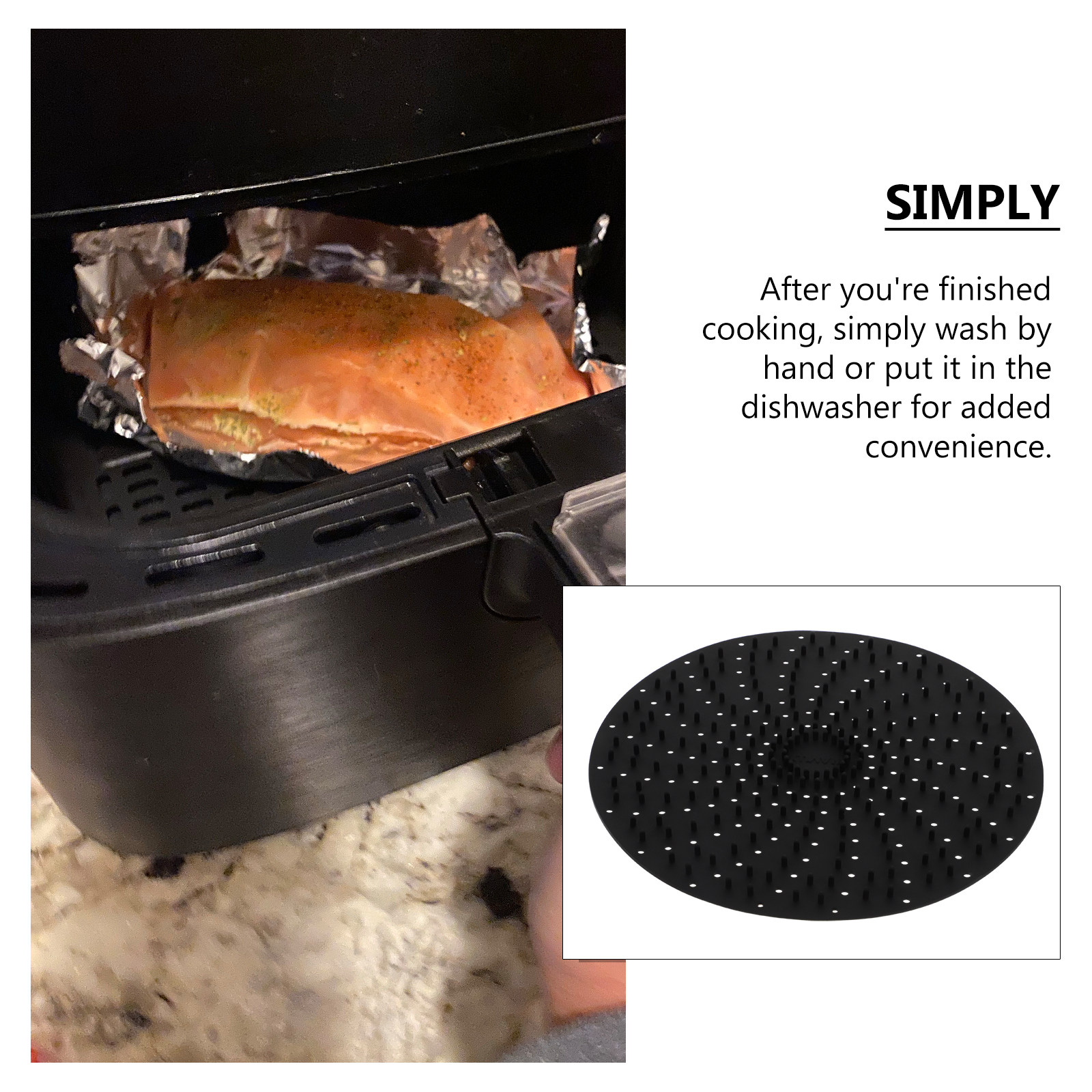 1Pcs Silicone Air Fryer Mat Re - Kitchen Gadgets Baking 리뷰 및 가격